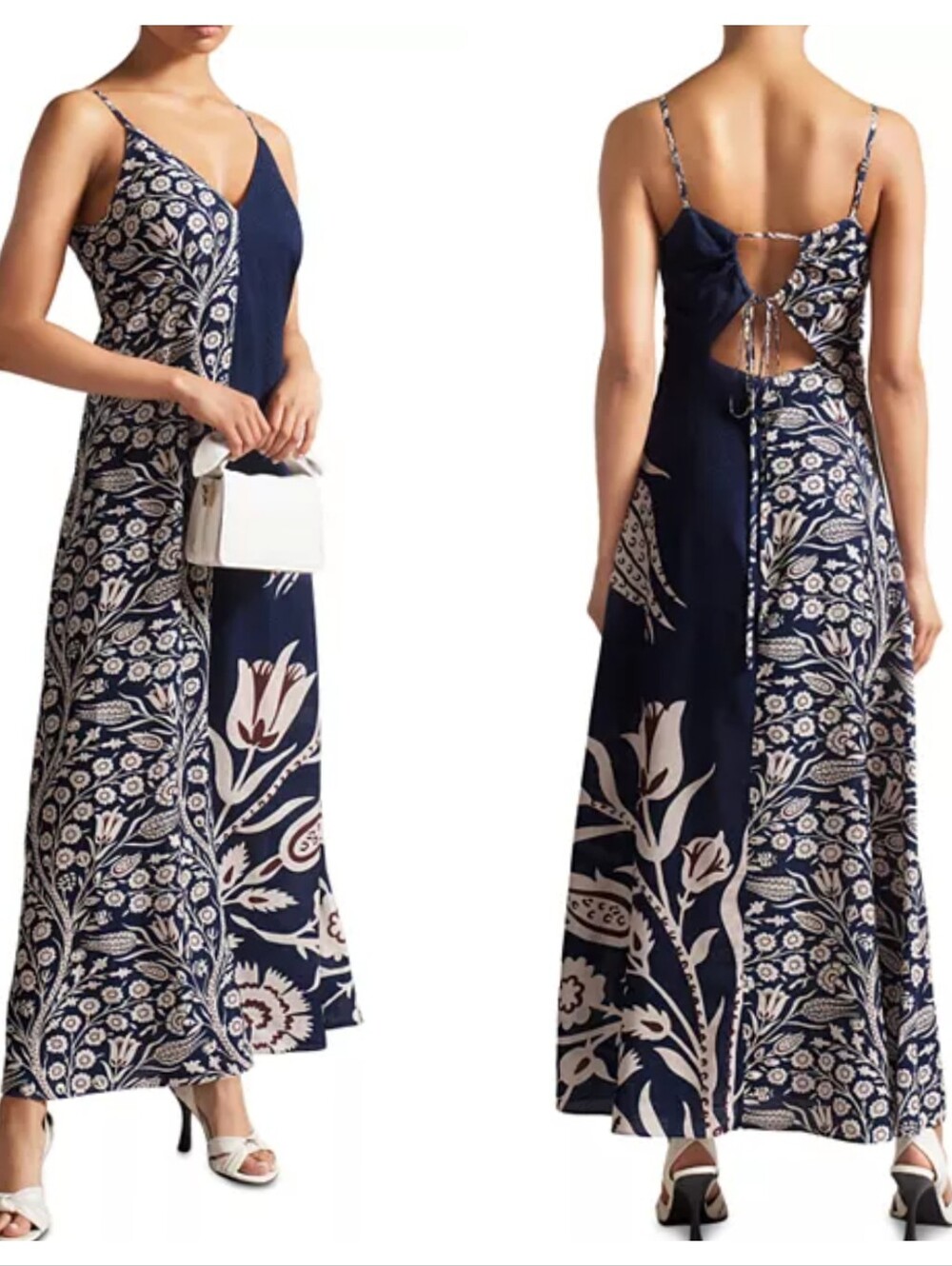 Ted Baker Lucyle Floral Pattern-Block Maxi Dress